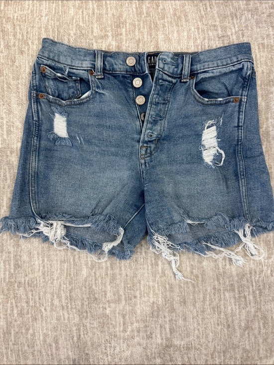 GAP Pants - GAP Frayed Hem Distressed Denim Shorts - Blue